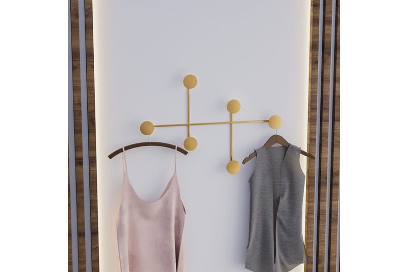 Metallinen Seinäkoukku Inermis Kulta - Kulta - Säilytys - Vaatesäilytys - Vaatenaulakko