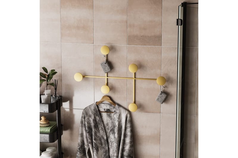 Metallinen Seinäkoukku Inermis Kulta - Kulta - Säilytys - Vaatesäilytys - Vaatenaulakko