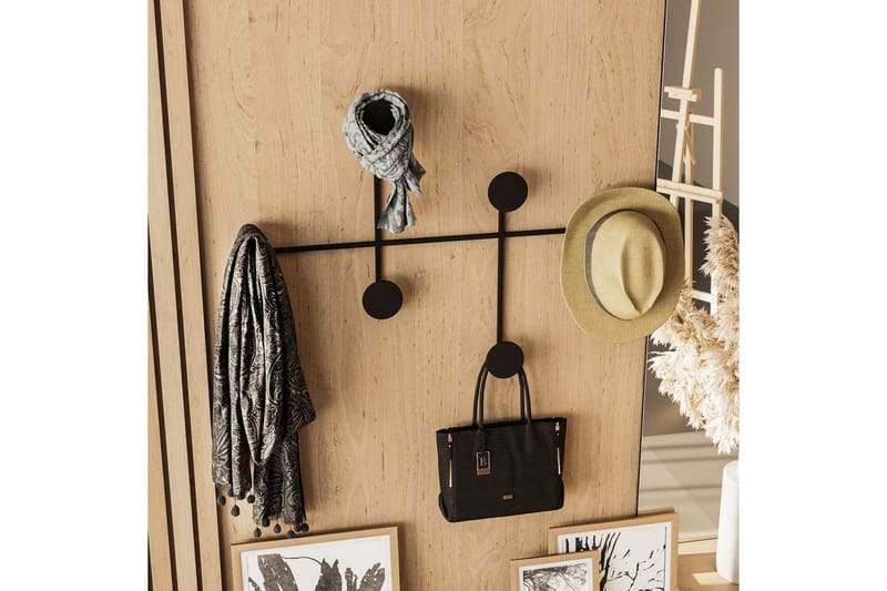 Metallinen Seinäkoukku Inermis Musta - Musta - Säilytys - Vaatesäilytys - Vaatenaulakko