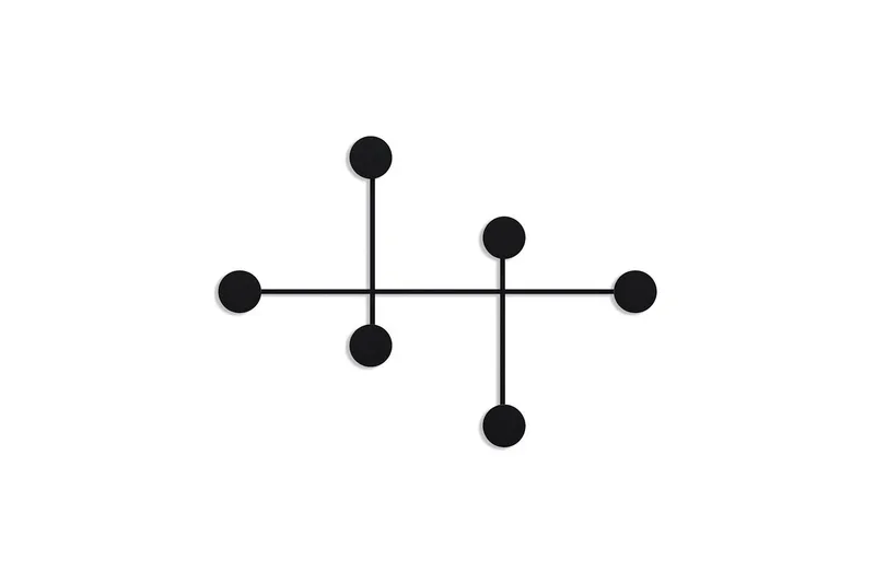 Metallinen Seinäkoukku Inermis Musta, Musta