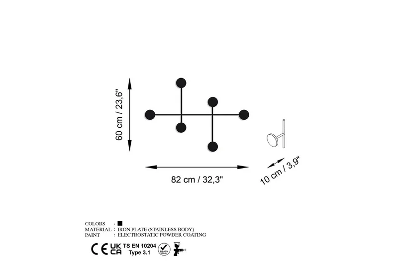Metallinen Seinäkoukku Inermis Musta - Musta - Säilytys - Vaatesäilytys - Vaatenaulakko