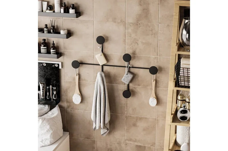 Metallinen Seinäkoukku Inermis Musta - Musta - Säilytys - Vaatesäilytys - Vaatenaulakko