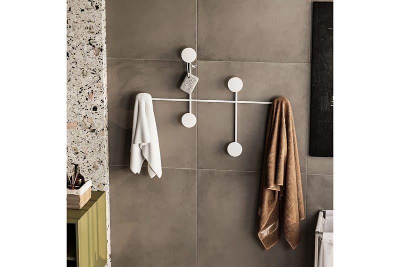 Metallinen Seinäkoukku Inermis Valkoinen - Valkoinen - Säilytys - Vaatesäilytys - Vaatenaulakko