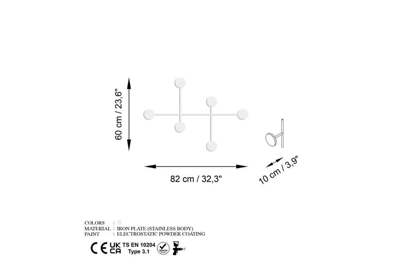 Metallinen Seinäkoukku Inermis Valkoinen - Valkoinen - Säilytys - Vaatesäilytys - Vaatenaulakko