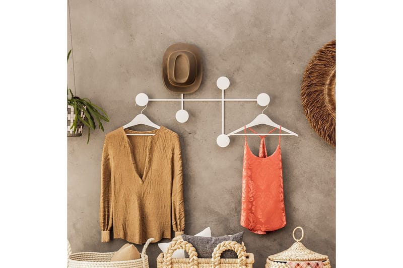 Metallinen Seinäkoukku Inermis Valkoinen - Valkoinen - Säilytys - Vaatesäilytys - Vaatenaulakko