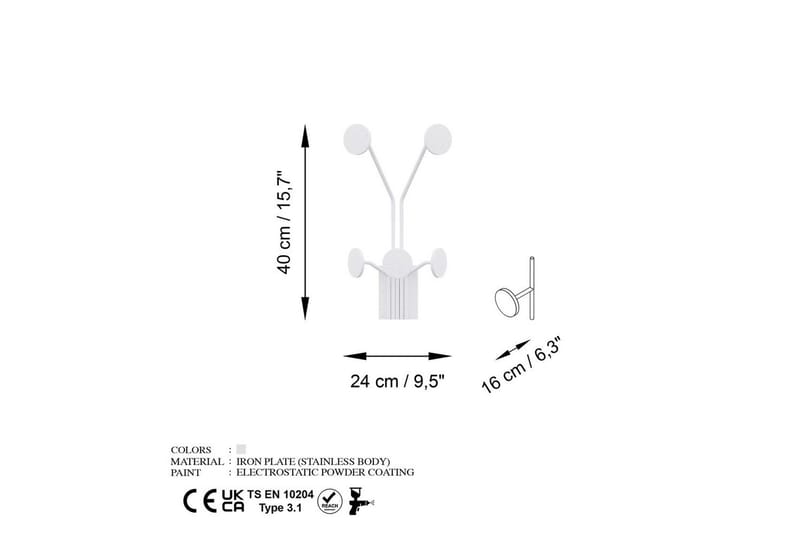 Metallinen Seinäkoukku Kirahvi Valkoinen - Valkoinen - Säilytys - Vaatesäilytys - Vaatenaulakko