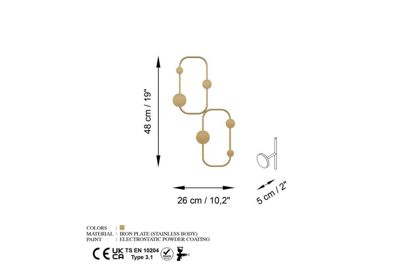 Metallinen Seinäkoukku Leppäkerttu Kulta - Kulta - Säilytys - Vaatesäilytys - Vaatenaulakko