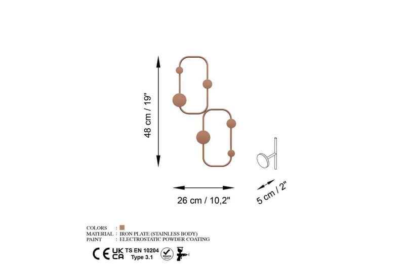 Metallinen Seinäkoukku Leppäkerttu Kupari - Kupari - Säilytys - Vaatesäilytys - Vaatenaulakko