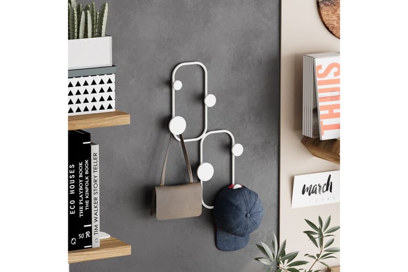 Metallinen Seinäkoukku Leppäkerttu Valkoinen - Valkoinen - Säilytys - Vaatesäilytys - Vaatenaulakko