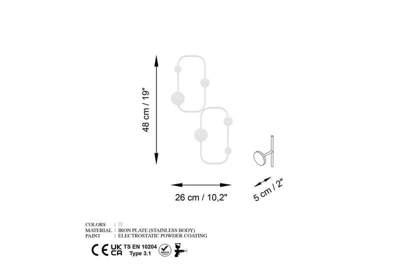 Metallinen Seinäkoukku Leppäkerttu Valkoinen - Valkoinen - Säilytys - Vaatesäilytys - Vaatenaulakko