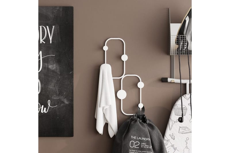 Metallinen Seinäkoukku Leppäkerttu Valkoinen - Valkoinen - Säilytys - Vaatesäilytys - Vaatenaulakko
