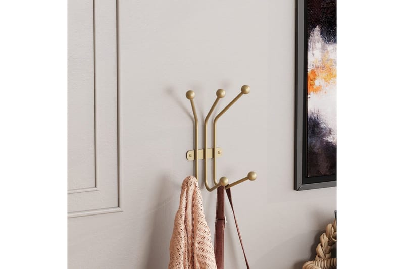 Metallinen Seinäkoukku Muurahainen Kulta - Kulta - Säilytys - Vaatesäilytys - Vaatenaulakko