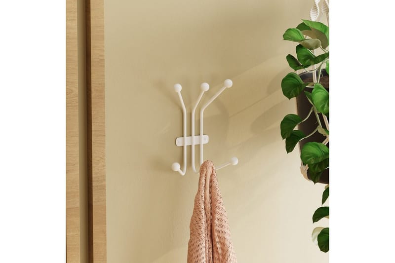 Metallinen Seinäkoukku Muurahainen Valkoinen - Valkoinen - Säilytys - Vaatesäilytys - Vaatenaulakko