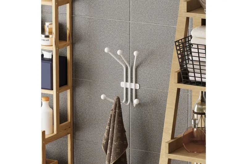 Metallinen Seinäkoukku Muurahainen Valkoinen - Valkoinen - Säilytys - Vaatesäilytys - Vaatenaulakko