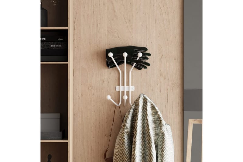 Metallinen Seinäkoukku Muurahainen Valkoinen - Valkoinen - Säilytys - Vaatesäilytys - Vaatenaulakko