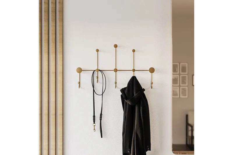 Metallinen Seinäkoukku Ranjita Kulta - Kulta - Säilytys - Vaatesäilytys - Vaatenaulakko