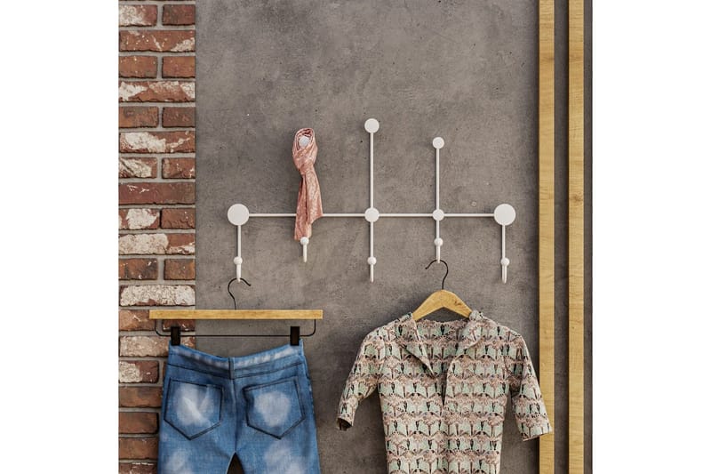 Metallinen Seinäkoukku Ranjita Valkoinen - Valkoinen - Säilytys - Vaatesäilytys - Vaatenaulakko