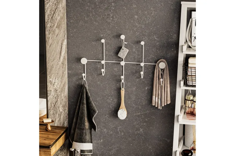 Metallinen Seinäkoukku Ranjita Valkoinen - Valkoinen - Säilytys - Vaatesäilytys - Vaatenaulakko