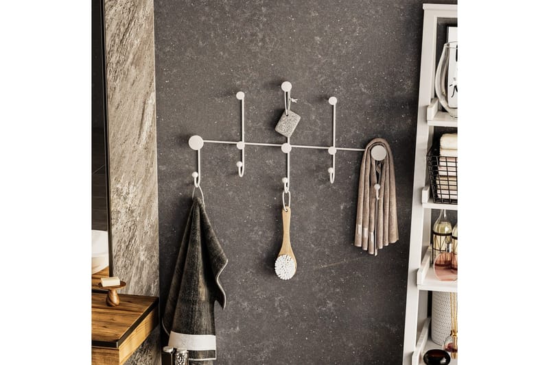 Metallinen Seinäkoukku Ranjita Valkoinen - Valkoinen - Säilytys - Vaatesäilytys - Vaatenaulakko