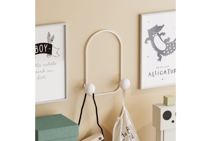 Metallinen Seinäkoukku Sammakko Valkoinen - Valkoinen - Säilytys - Vaatesäilytys - Vaatenaulakko