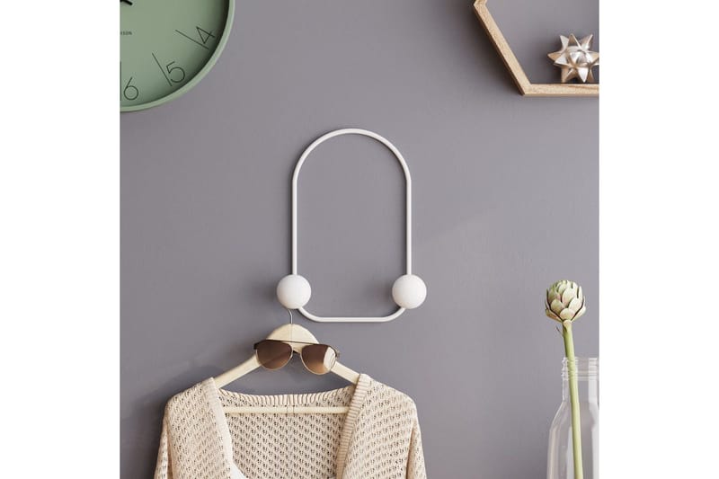 Metallinen Seinäkoukku Sammakko Valkoinen - Valkoinen - Säilytys - Vaatesäilytys - Vaatenaulakko