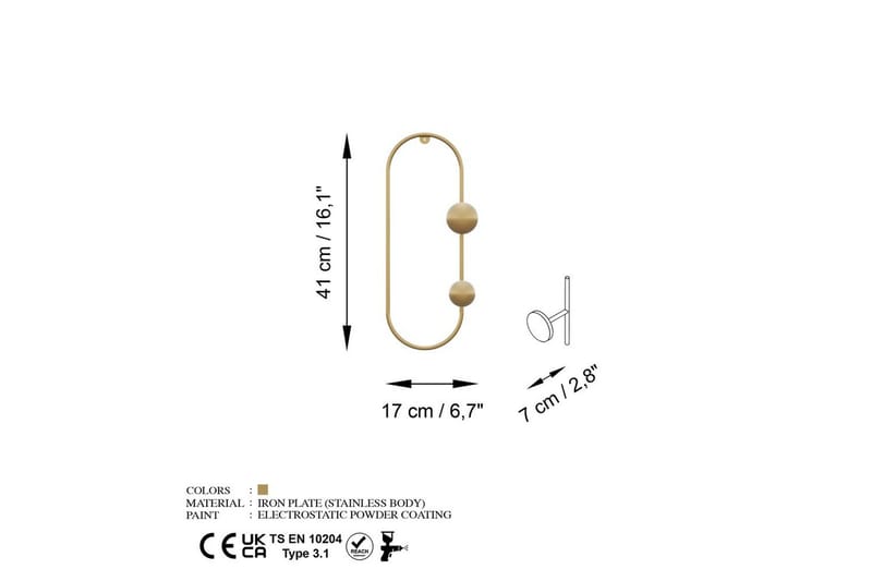 Metallinen Seinäkoukku Sota Kulta - Kulta - Säilytys - Vaatesäilytys - Vaatenaulakko