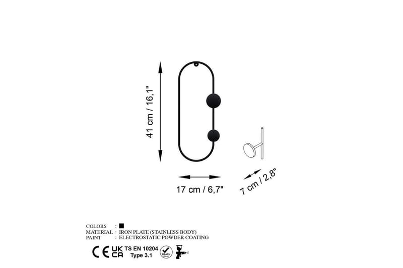 Metallinen Seinäkoukku Sota Musta - Musta - Säilytys - Vaatesäilytys - Vaatenaulakko