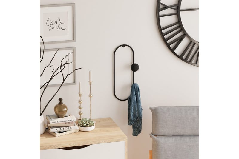 Metallinen Seinäkoukku Sota Musta - Musta - Säilytys - Vaatesäilytys - Vaatenaulakko