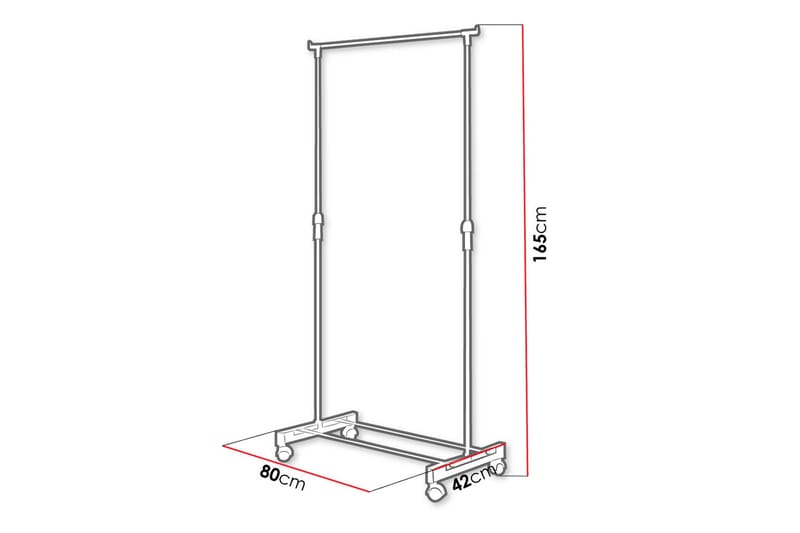 Minaxi Naulakko 80 cm - Musta / Hopea - Säilytys - Vaatesäilytys - Vaatenaulakko - Koukkunaulakot
