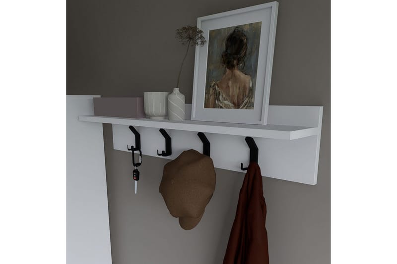 Nagouri Naulakko 90 cm - Valkoinen - Säilytys - Vaatesäilytys - Vaatenaulakko - Koukkunaulakot