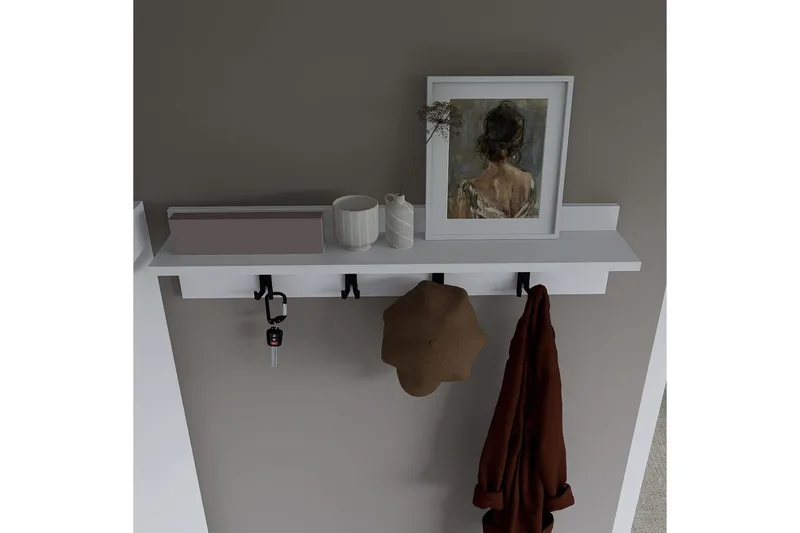 Nagouri Naulakko 90 cm - Valkoinen - Säilytys - Vaatesäilytys - Vaatenaulakko - Koukkunaulakot