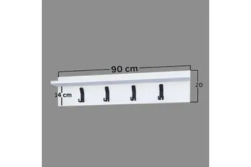 Nagouri Naulakko 90 cm - Valkoinen - Säilytys - Vaatesäilytys - Vaatenaulakko - Koukkunaulakot