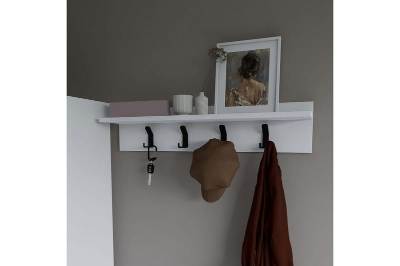 Nagouri Naulakko 90 cm - Valkoinen - Säilytys - Vaatesäilytys - Vaatenaulakko - Koukkunaulakot