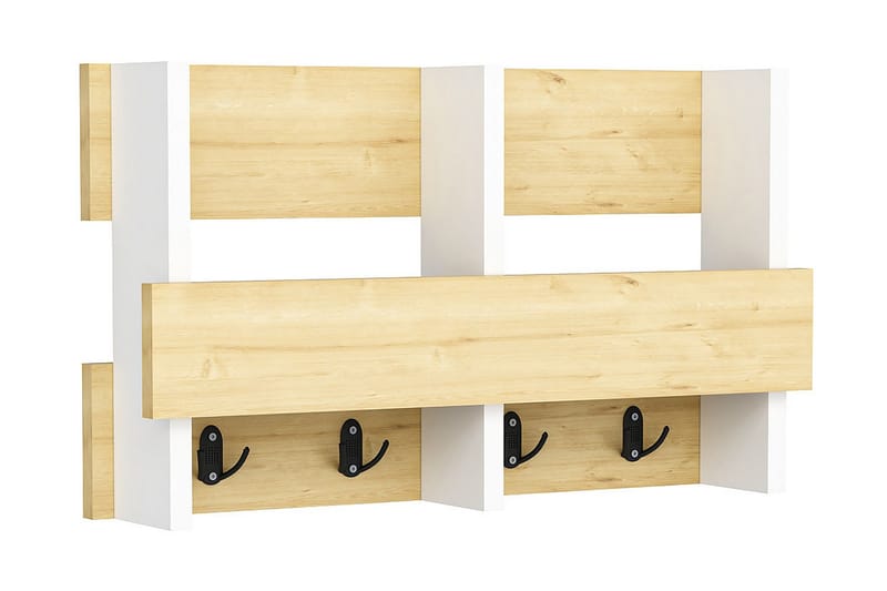 Naulakko Hollard 16x60 cm - Vaalea Luonnonväri/Valkoinen - Säilytys - Vaatesäilytys - Vaatenaulakko