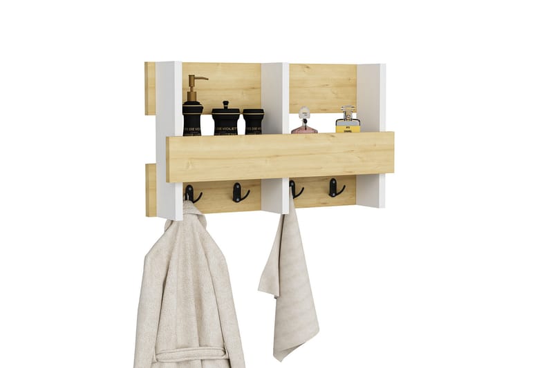 Naulakko Hollard 16x60 cm - Vaalea Luonnonväri/Valkoinen - Säilytys - Vaatesäilytys - Vaatenaulakko