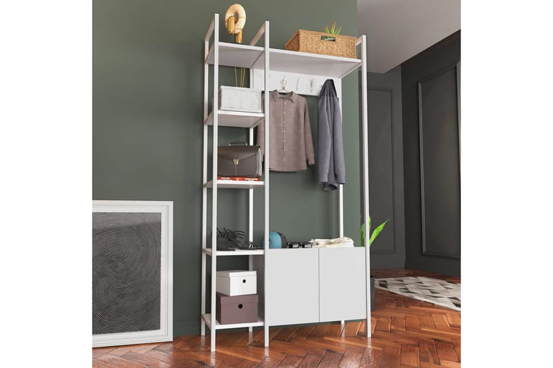 Naulakko Violaceae 90x175 cm - Valkoinen - Säilytys - Vaatesäilytys - Vaatenaulakko - Koukkunaulakot