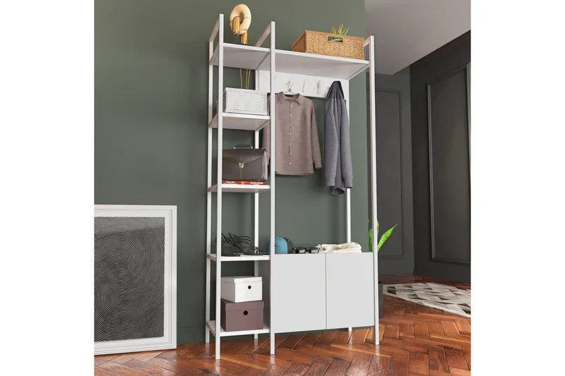 Naulakko Violaceae 90x175 cm - Valkoinen - Säilytys - Vaatesäilytys - Vaatenaulakko - Koukkunaulakot