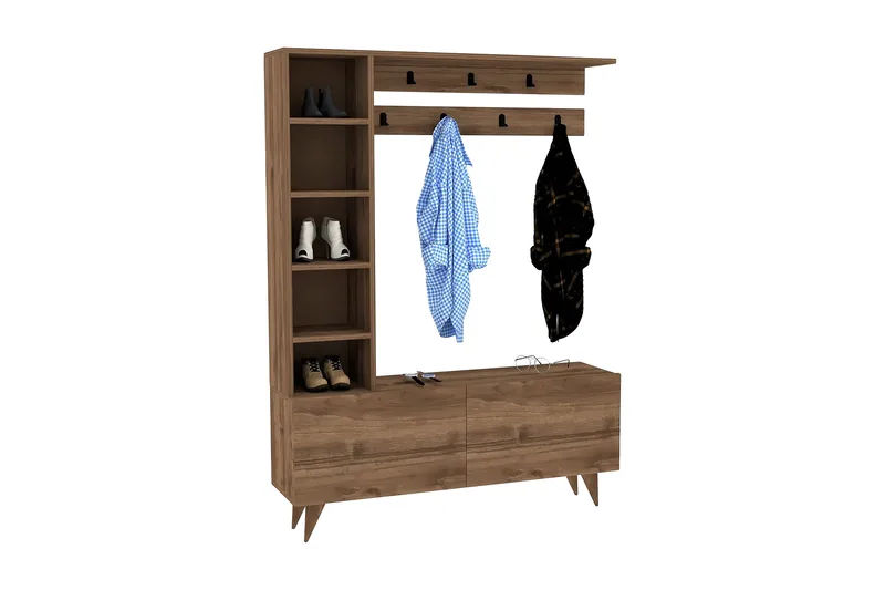 Naulakko Zakkum 120x161,8 cm - Ruskea - Säilytys - Vaatesäilytys - Vaatenaulakko - Koukkunaulakot