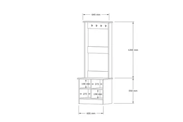 Naulakko Zakkum 64x175 cm - Sininen - Säilytys - Vaatesäilytys - Vaatenaulakko - Koukkunaulakot