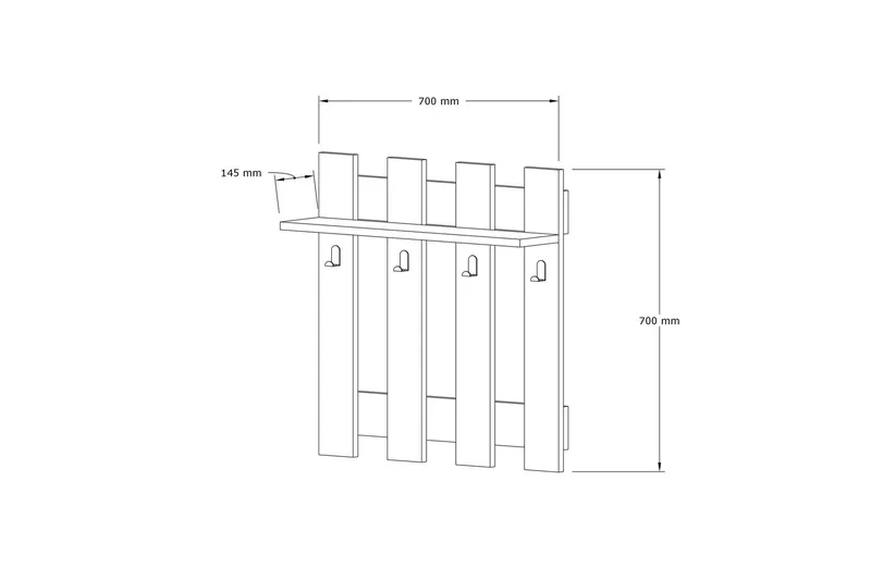 Naulakko Zakkum 70x70 cm - Sininen - Säilytys - Vaatesäilytys - Vaatenaulakko - Koukkunaulakot