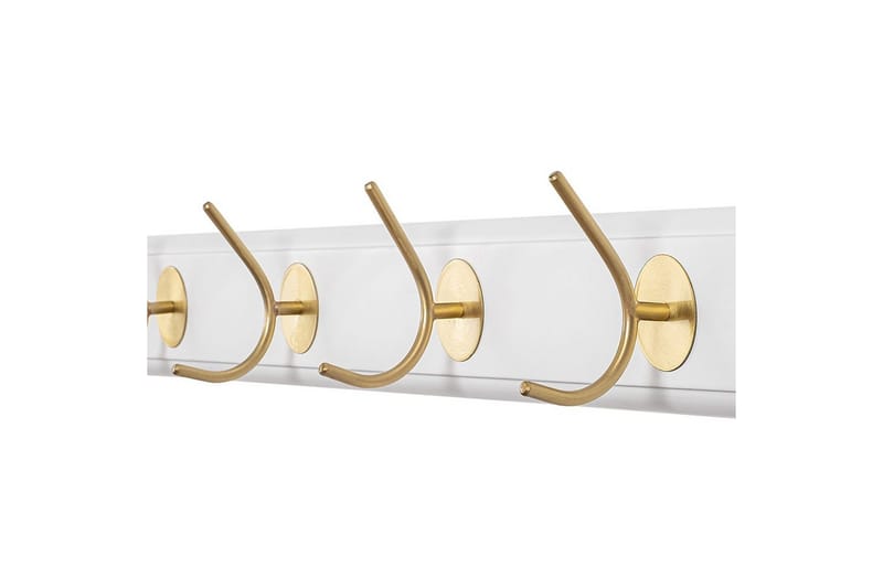 Puinen seinäkoukku Ranvir valkoinen / kulta - 100 x 7 x 8 - Säilytys - Vaatesäilytys - Vaatenaulakko