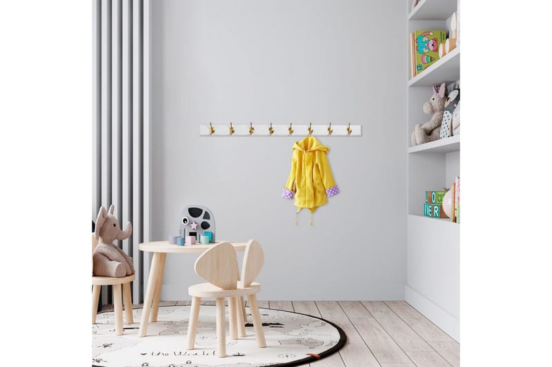 Puinen seinäkoukku Ranvir valkoinen / kulta - 100 x 7 x 8 - Säilytys - Vaatesäilytys - Vaatenaulakko