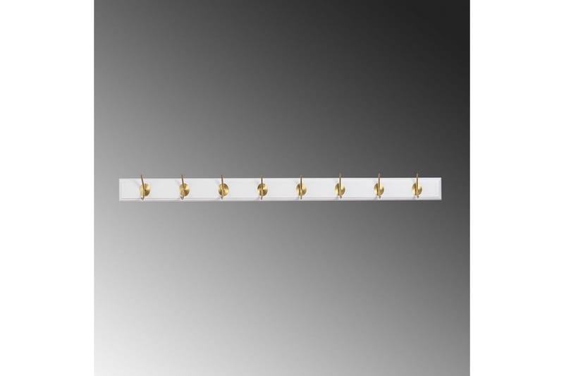 Puinen seinäkoukku Ranvir valkoinen / kulta - 100 x 7 x 8 - Säilytys - Vaatesäilytys - Vaatenaulakko