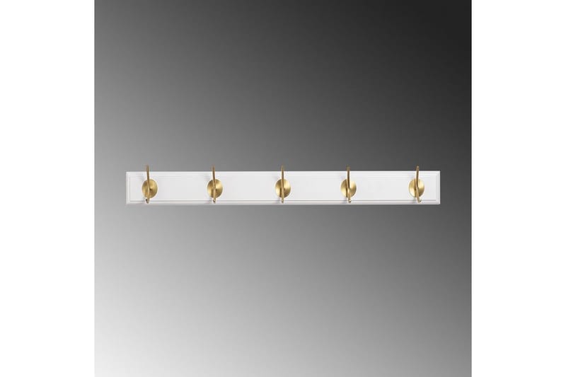 Puinen seinäkoukku Ranvir valkoinen / kulta - 65 x 7 x 8 - Säilytys - Vaatesäilytys - Vaatenaulakko