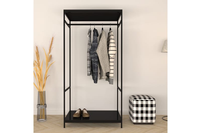 Vaatekaappi Zakkum 100x170 cm - Musta - Säilytys - Vaatesäilytys - Vaatenaulakko