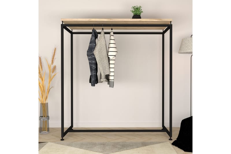 Vaatekaappi Zakkum 150x170 cm - Musta - Säilytys - Vaatesäilytys - Vaatenaulakko