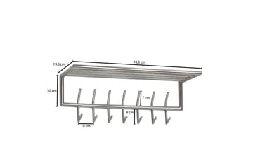 Vaatekoukku Mexus 75 cm - Hopea - Säilytys - Vaatesäilytys - Vaatenaulakko