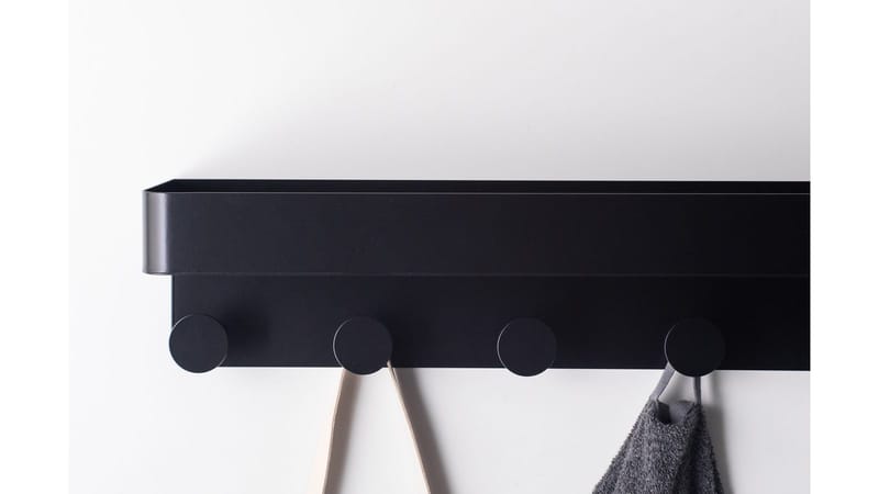 Seinähylly Benvenuti 6 ripustimella 1-pack - musta - Säilytys - Vaatesäilytys - Vaatenaulakko - Vaatekoukku