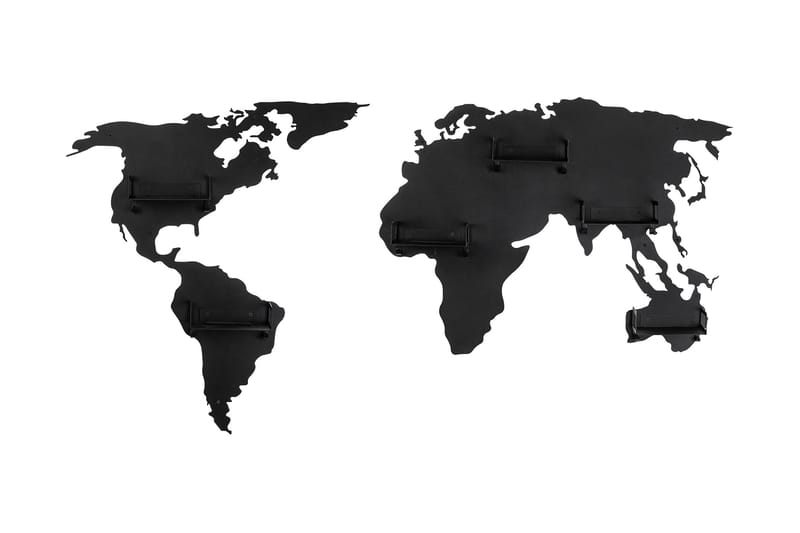 Vaatekoukku World Map - Musta - Säilytys - Vaatesäilytys - Vaatenaulakko