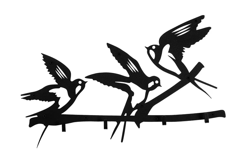 Vaatekoukut Lambrivka 52x32 cm, Musta